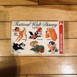 Vintage Loto Festival Walt Disney Nathan Jeu De Société Dessin Animé Disney Game
